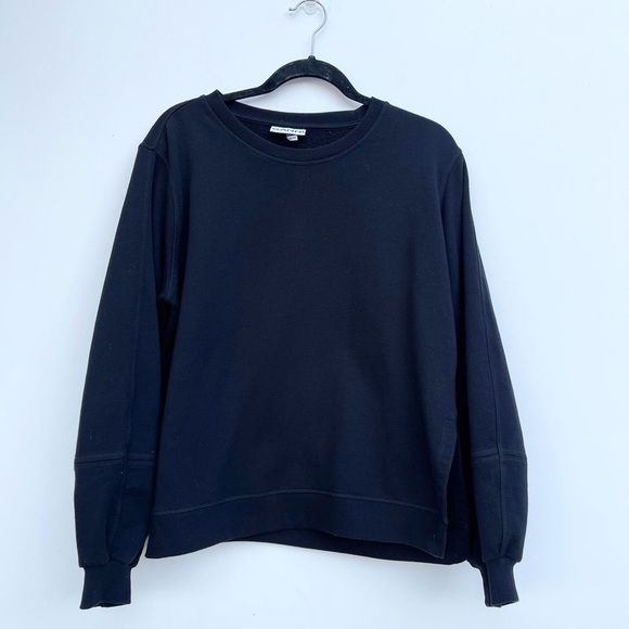 Ganni Software Isoli Puff Sleeve Sweatshirt Black - Picture 2 of 6